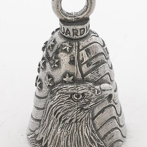 Bald Eagle - USA Flag - Pewter - Motorcycle Guardian Bell - Made In USA - GB-BALD-EAGLE-DS