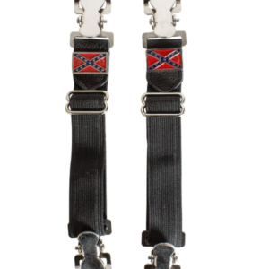 Pair of Biker Boot Clips - Rebel Flag - Confederate Flag - Alligator Clips - PK8-NB-DL