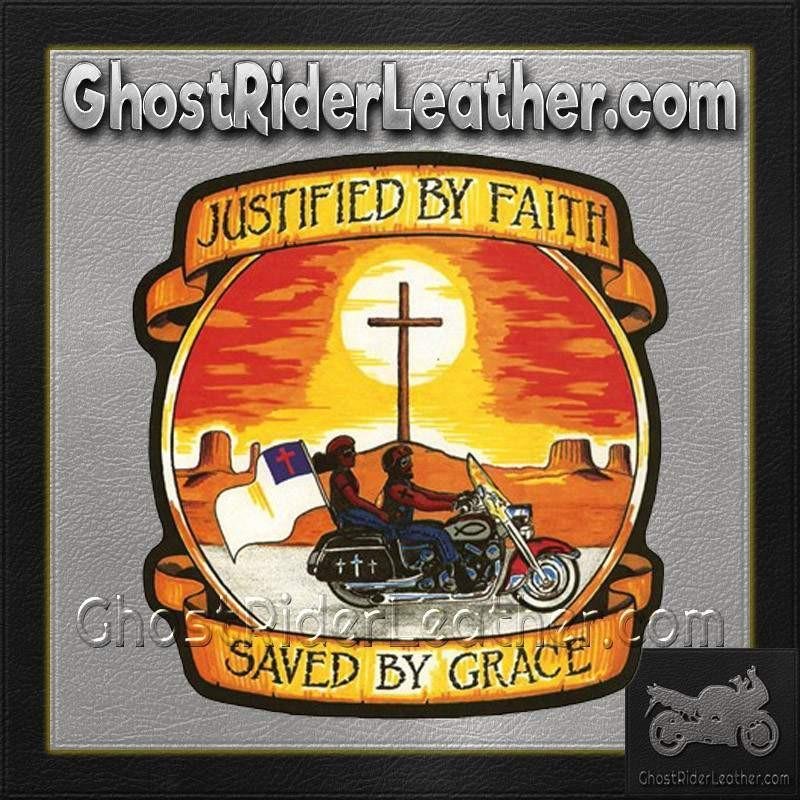Justified by Faith / Saved by Grace Vest Patch / SKU GRL-PAT-A44-DL