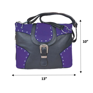 Leather Handbag - Conceal Carry - Purple and Black - Purse - 9747-17-UN