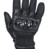 Leather Gloves - Men's - Full Finger - Knuckle Protector - Black - GLZ108-BLK-DL