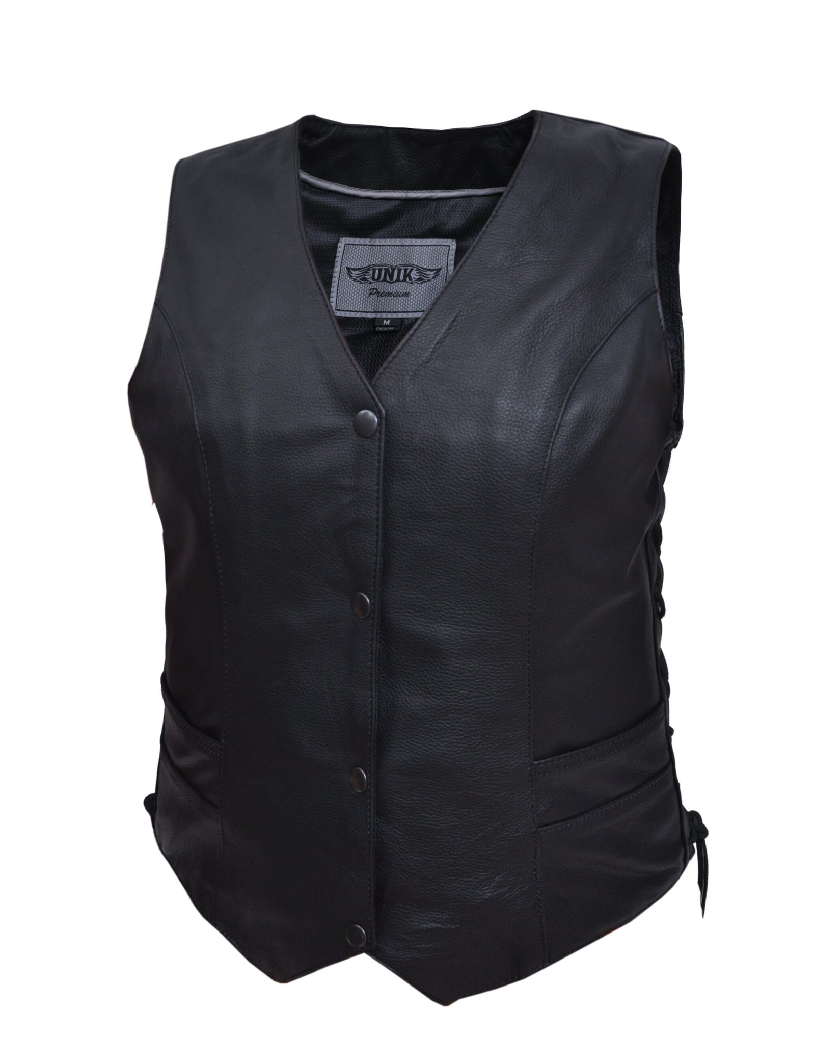 Leather Motorcycle Vest - Women's - Side Laces - 2659-00-UN