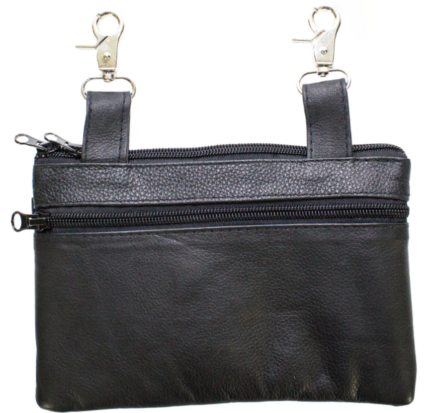 Leather Belt Bag - Black - Plain - Handbag - BAG35-PLAIN-DL