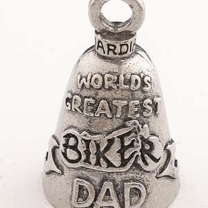 World's Greatest Biker Dad - Pewter - Motorcycle Guardian Bell - Made In USA - SKU GB-BIKER-DAD-DS