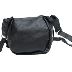 Black Leather Handbag - Black Rose - Fringe - Small Purse - AC2008-LEATHER-DL