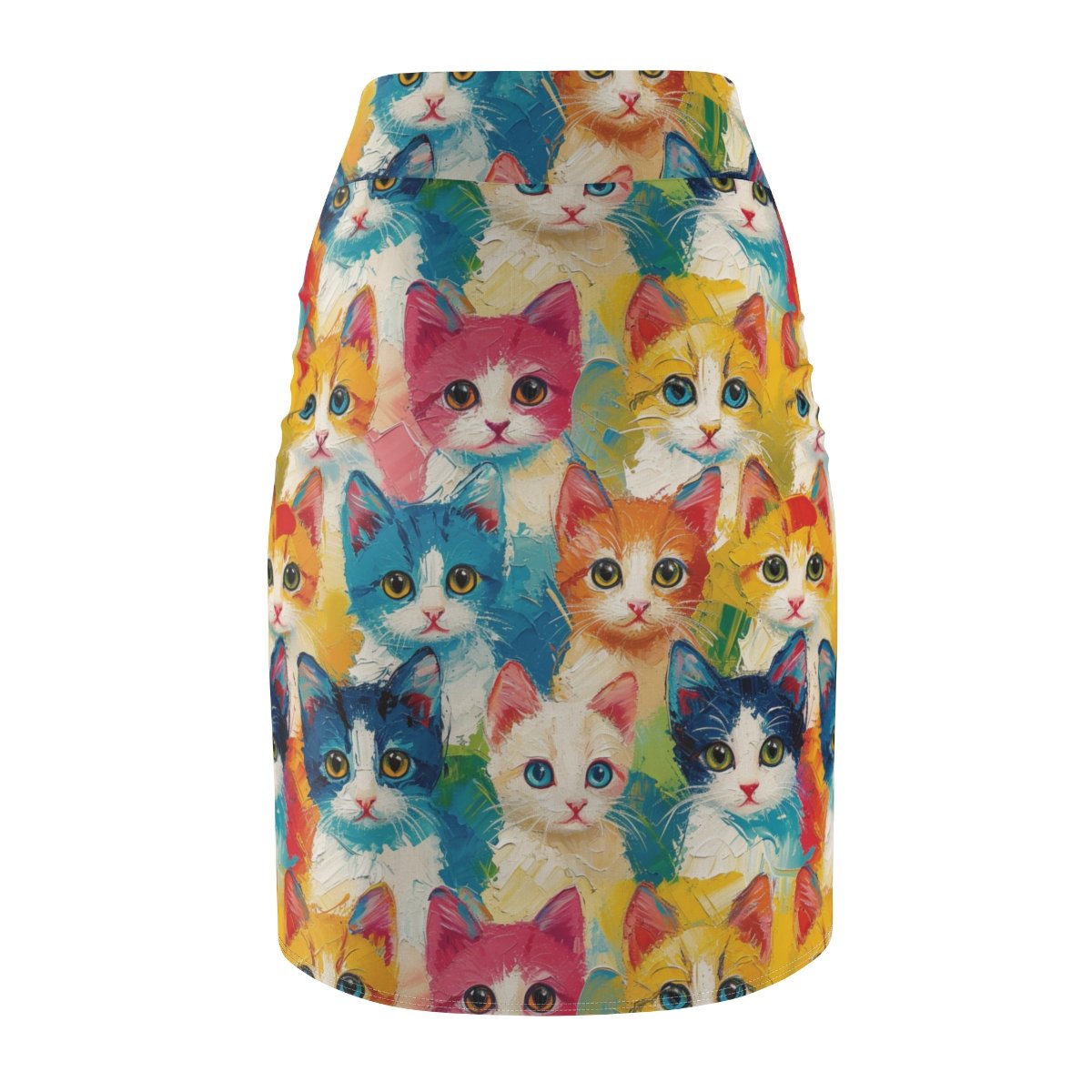 Colorful Cats - Multiple Colors - Women's Pencil Skirt (AOP)