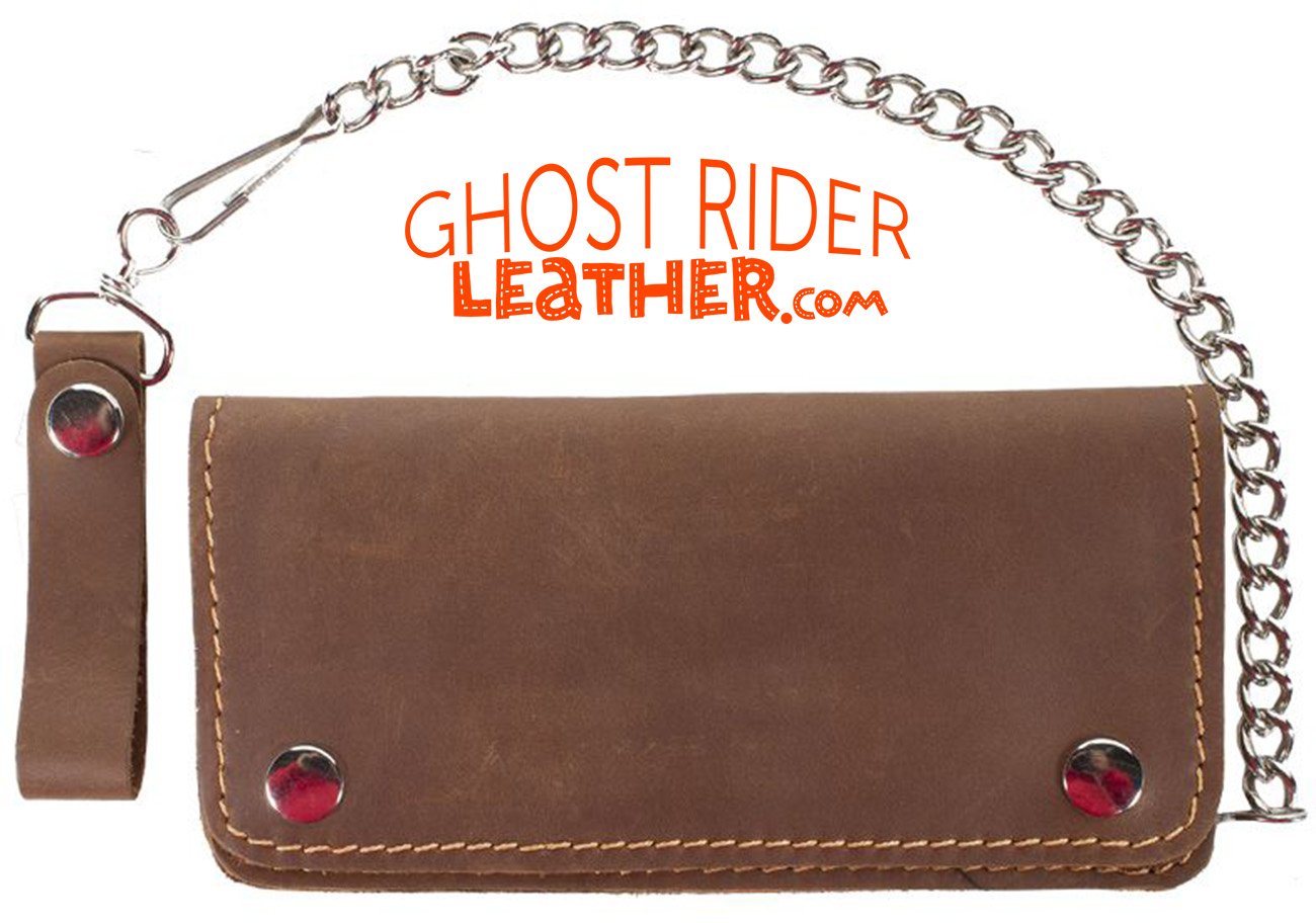 Leather Chain Wallet - Heavy Duty - Brown - AC51-11-BRN3-DL