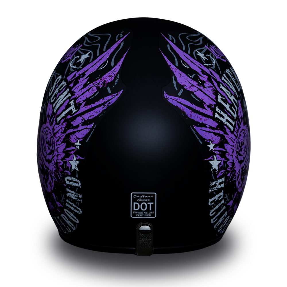 DOT Motorcycle Helmet - Purple Heaven Sent - Open Face - 3/4 - DC6-HS-DH