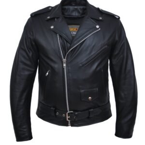 Big and Tall Men's Leather Motorcycle Jacket - Up to Size 66 - 13-ZO-UN