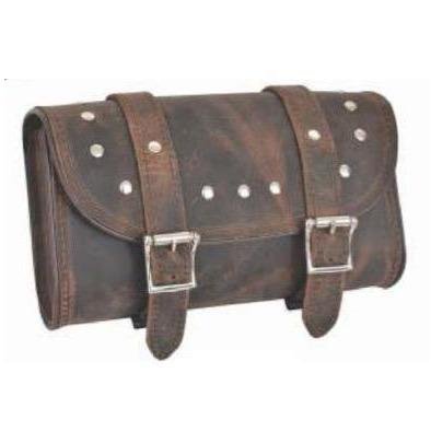 Distressed Brown Leather Tool Bag - Studs - Biker Gear Bags - 9650-00-UN