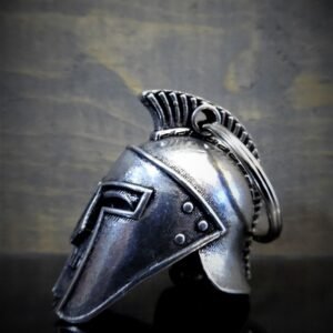 Spartan Helmet - Pewter - Motorcycle Spirit Bell - Made In USA - SKU BB68-DS