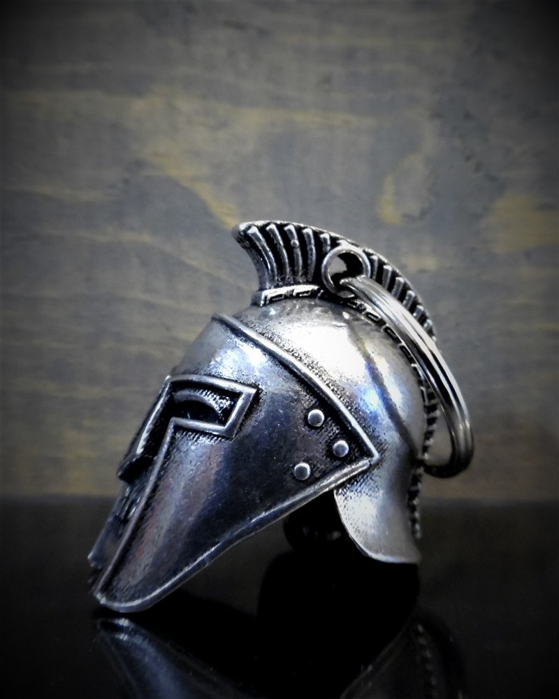 Spartan Helmet - Pewter - Motorcycle Spirit Bell - Made In USA - SKU BB68-DS