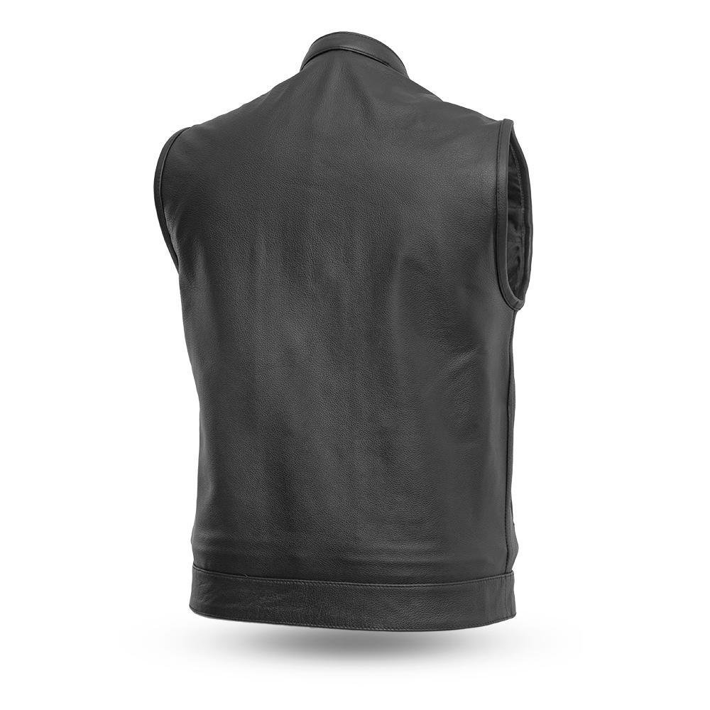 Leather Motorcycle Vest - Men's - Up To 8XL - Blaster - FMM690BSF-FM