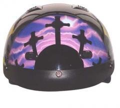 DOT Motorcycle Helmet - Two Helmets - Shorty - Christian Cross - 1VPC-HH-HI