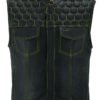Leather Motorcycle Vest - Men's - Gold Rush Liner - Up To 8XL - DS195-DS