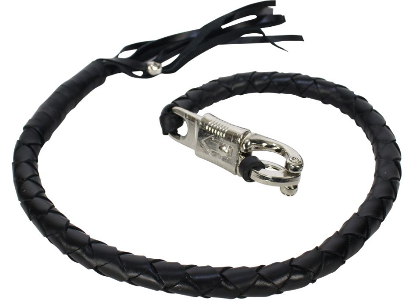 Get Back Whip - Black Leather - 36 Inches - Motorcycle Accessories - GBW1-11S-DL