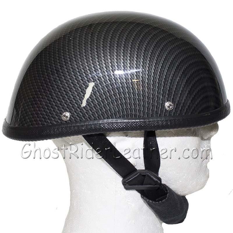 Novelty Motorcycle Helmet - Faux Carbon Fiber - Shorty - H401-CF-DL Size Chart