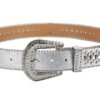 Unisex Rhinestone Bling Belt - Silver - Skulls - Rhinestones - Faux Leather - FBL20-DL