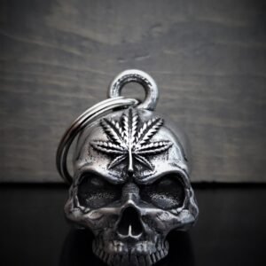 Pot Head Skull - Pewter - Motorcycle Gremlin Bell - Made In USA - SKU BB93-DS