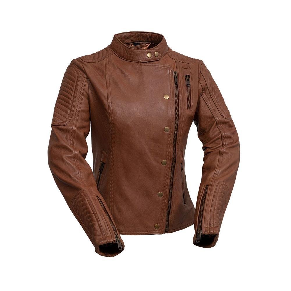 Leather Jacket - Women's - Racer - Anthracite or Whiskey - WBL1587-FM