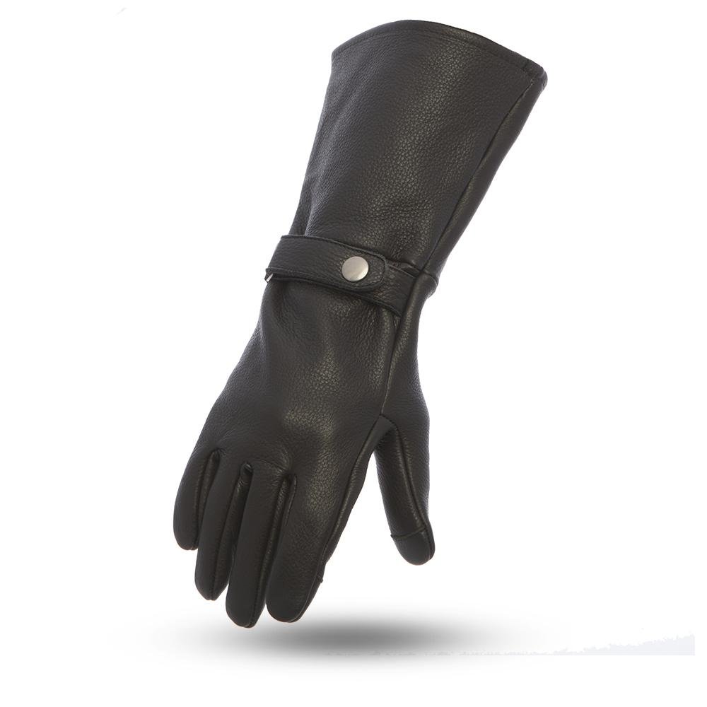 Men's Leather Gauntlet Gloves With Touch Tech Fingers - Choice Of Colors - SKU FI216-FM