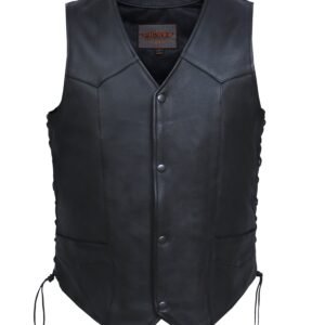 Leather Motorcycle Vest - Men's - Tall Sizes 4X 5X 6X 7X 8X - 331-TL-UN.