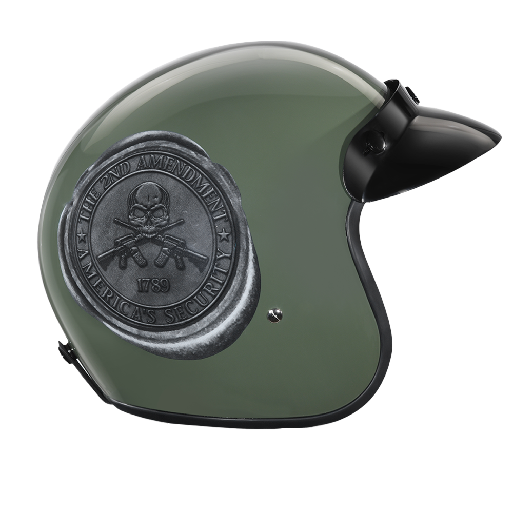 DOT Motorcycle Helmet - 2nd Amendment Seal - Open Face - Cruiser - DC6-1789-DH