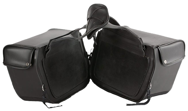 PVC Motorcycle Saddlebags Single Buckle Design - Motorcycle Luggage - SKU SD1483-PV-DL