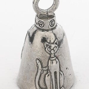 Cat - Pewter - Motorcycle Guardian Bell - Made In USA - SKU GB-CAT-DS