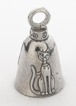 Cat - Pewter - Motorcycle Guardian Bell - Made In USA - SKU GB-CAT-DS