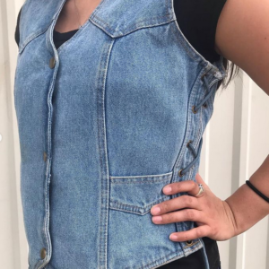 Denim Vest - Women's - Blue - Side Laces - Gun Pockets - AL2980-AL