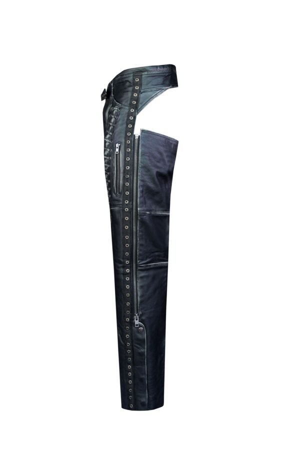 Leather Motorcycle Chaps - Women's - Premium - Lacing and Grommets - C1440-11-DL