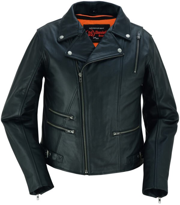 Leather Motorcycle Jacket - Women's - Updated and Stylish - Gun Pockets - DS804-DS