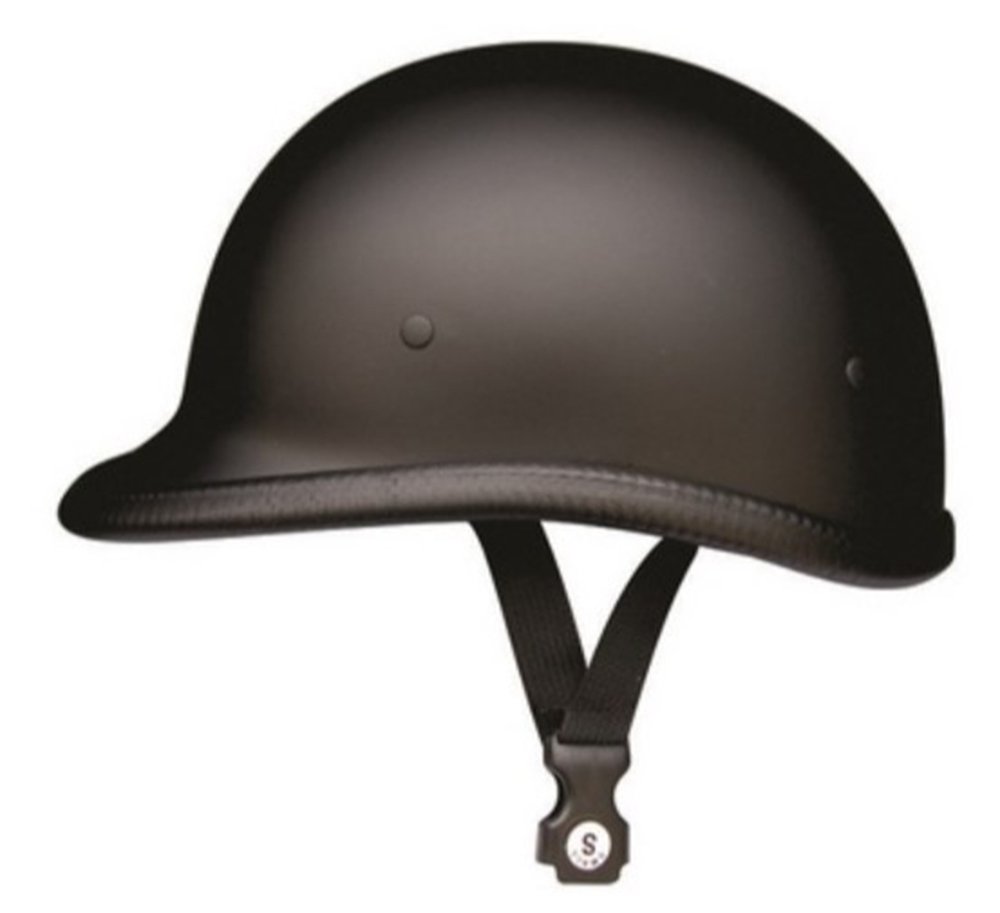 Novelty Motorcycle Helmet - Dull Black - Jockey Polo - AL3809-AL