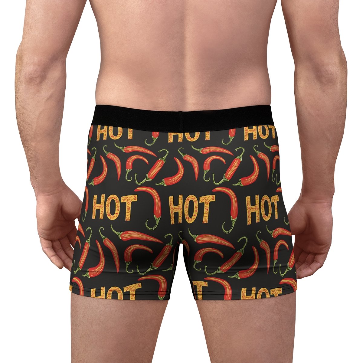 Doodle Hot Chili Peppers - Red Orange Green on Black - Men's Boxer Briefs (AOP)