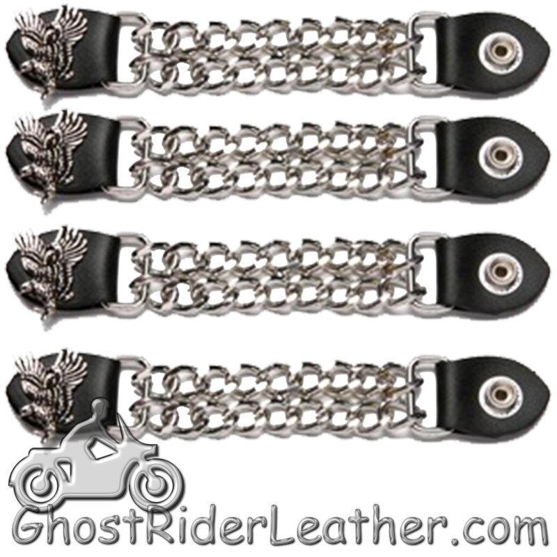 Set of Four Soaring Eagle Vest Extenders with Chrome Chain - AC1098-E-DL