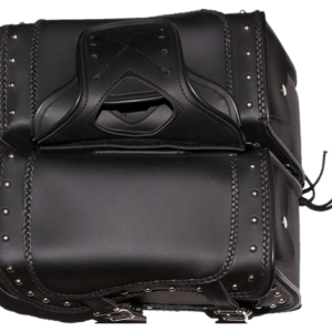 Saddlebags - PVC - Braid and Studs - Zip Off - SD1485-PV-DL