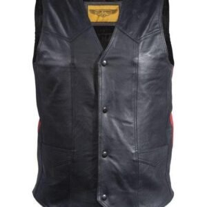 Leather Vest - Men's - Rebel Flag - Confederate - MV2700-DL