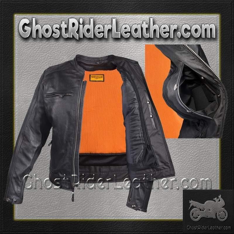 Mens Motorcycle Racer Jacket with Cool Diamond Pattern / SKU GRL-MJ821-DL