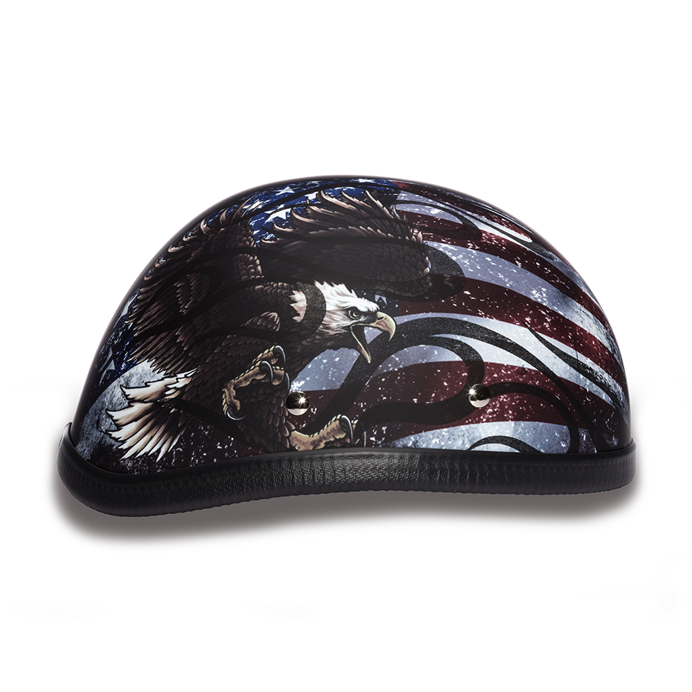 Novelty Motorcycle Helmet - USA Flag Eagle - Shorty - 6002USA-DH