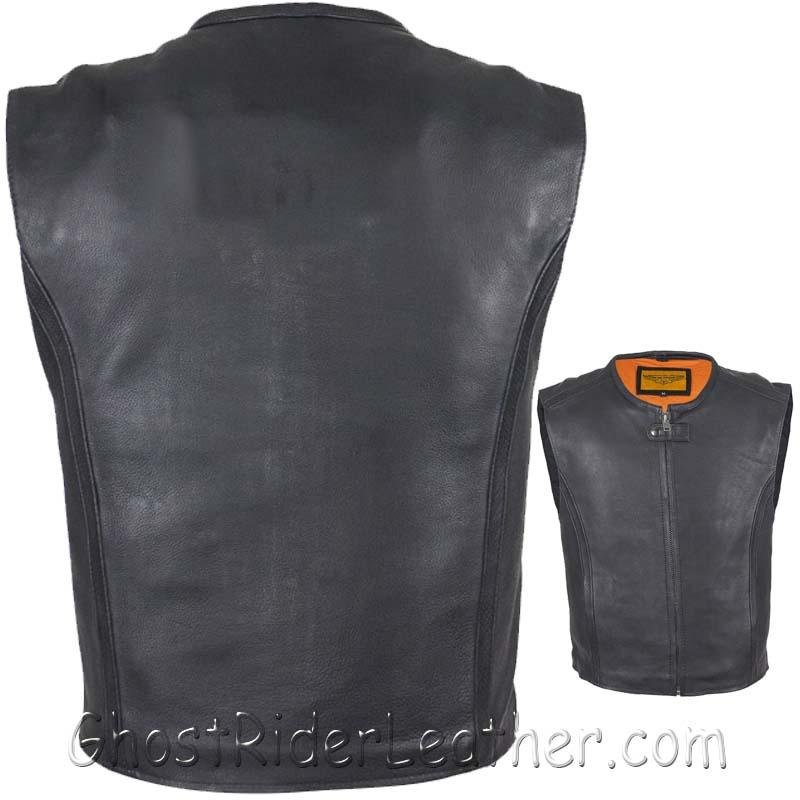 Leather Motorcycle Vest - Men's - Club - Speedster - MV8012-11-DL
