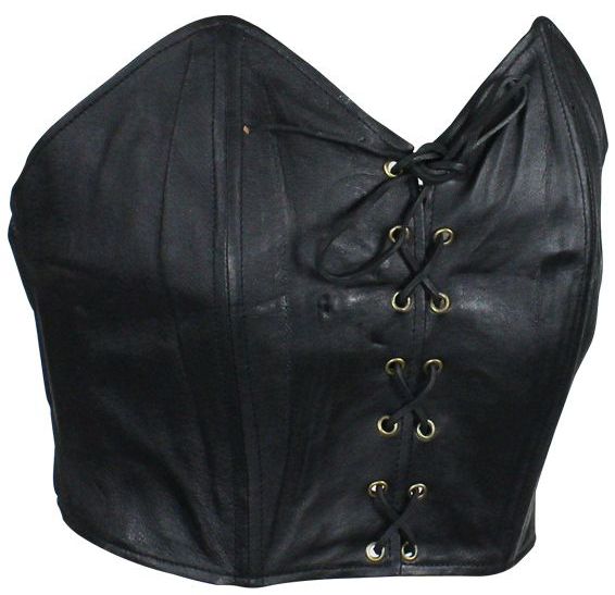Leather Top - Women's - Black - Laces Front Closure - SK966-DL