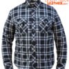 Flannel Motorcycle Shirt - Men's - Black and White - Armor - Up To Size 8XL - TW136-00-UN