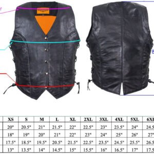 Leather Motorcycle Vest - Women's - Distressed Brown - Longer - LV221-12-LONG-DL