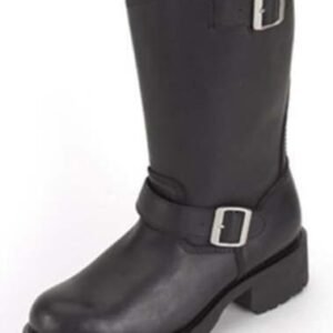 Leather Motorcycle Boots - Women's - Double Buckle - S11-LADIES-DL