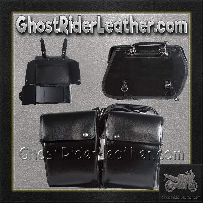 Saddlebags - PVC - Black - Motorcycle Storage - SD4079-PV-DL