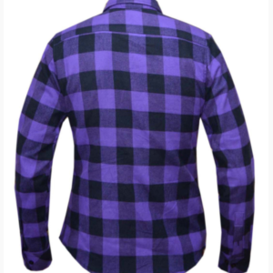 Flannel Motorcycle Shirt - Women's - Purple and Black - Armor - Up To Size 5XL - TW286-17-UN