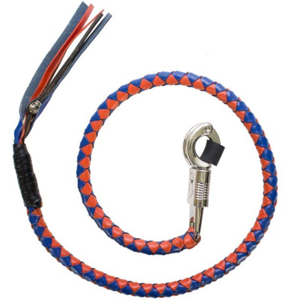 Get Back Whip - 36" - Orange and Blue Leather - GBW14-DL