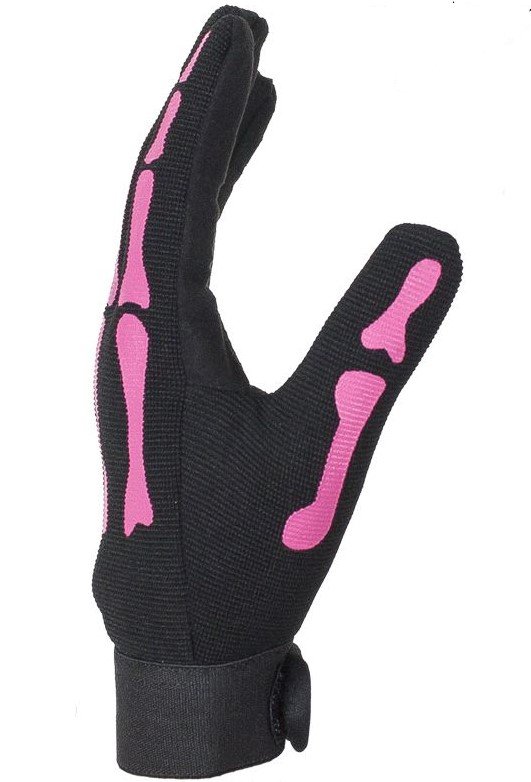 Skeleton Mechanics Gloves in Black and Pink - Similar to Storage Wars Barry Weiss - GL2045-PINK-DL