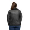 Leather Motorcycle Jacket - Women's - Black Faux Wool Lining - WBL1404-FM